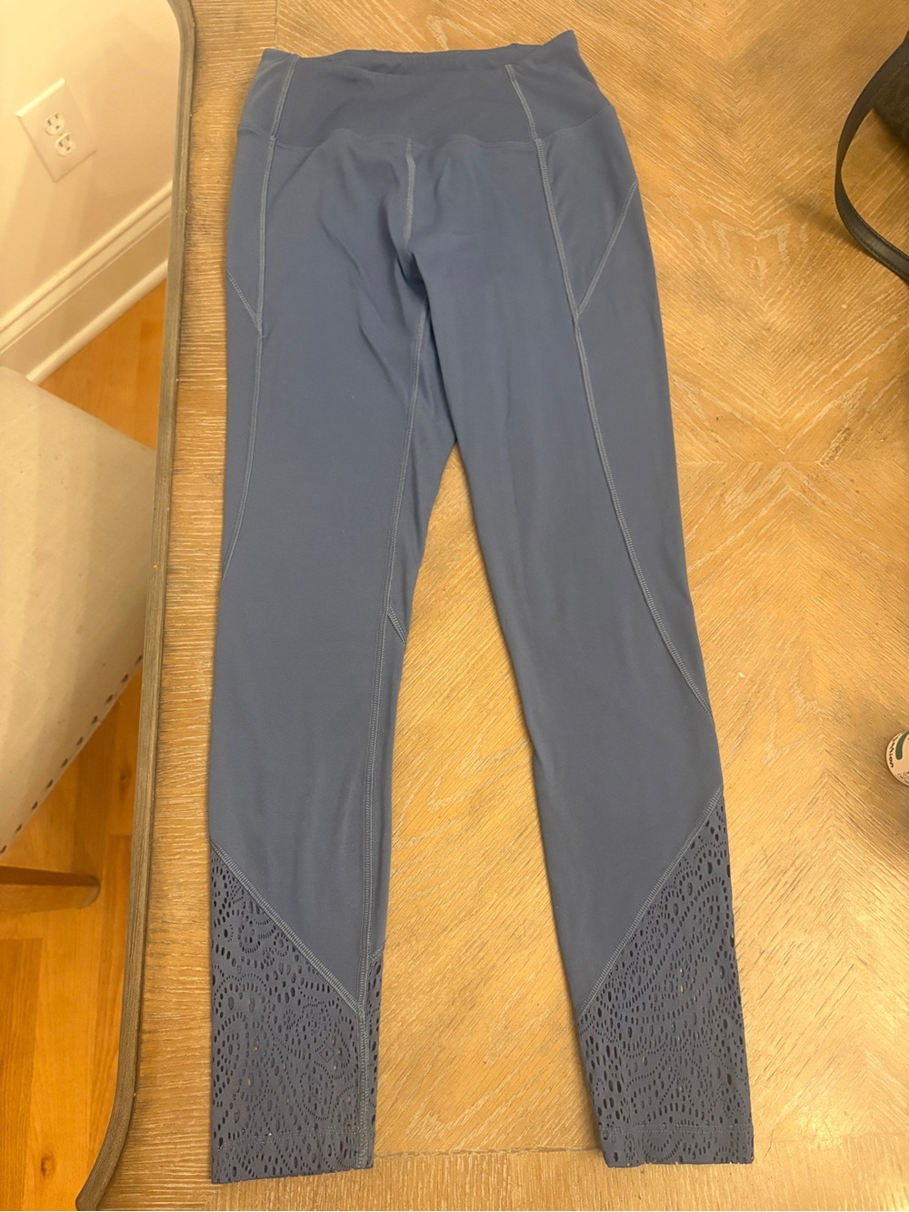 PINK Victoria's Secret Slate Blue Leggings with Laser-Cut Cuff